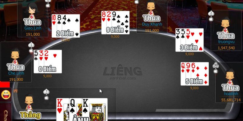 Chi tiết cách tính điểm trong Liêng online