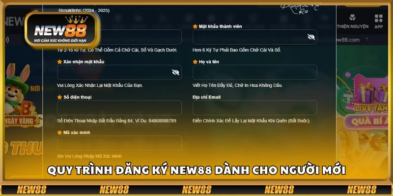 Quy trình đăng ký New88 dành cho người mới